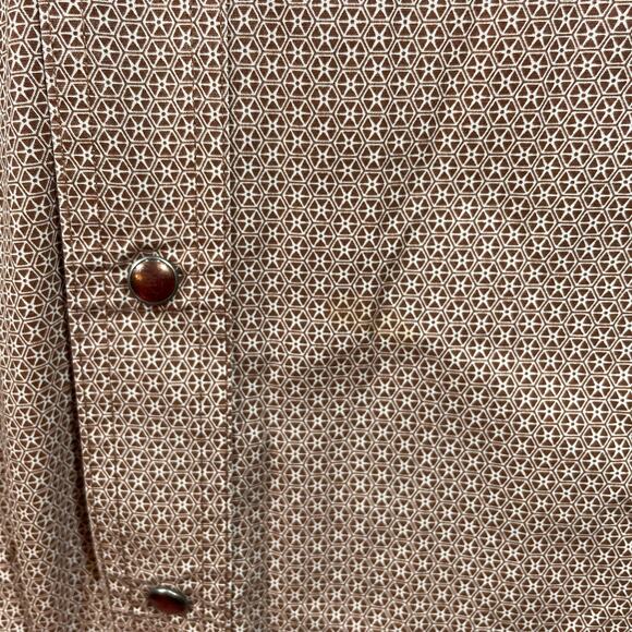 Resistol Rodeo Gear Pearl Snap Shirt Men's XXL Beige Geometric Allover Sawtooth - Picture 3 of 13